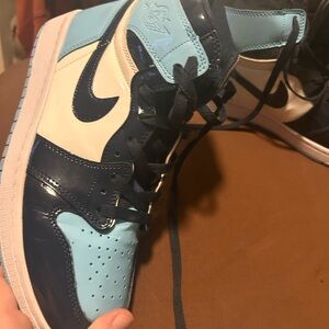 UNC patent leather Nike- high top- women’s 10